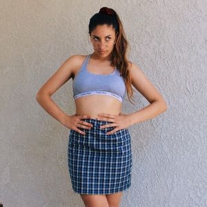 Retro plaid pencil skirt